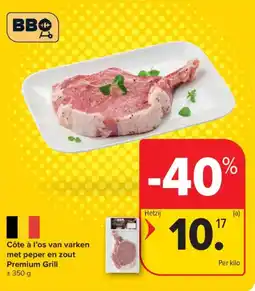 Carrefour Market Côte à l'os van varken met peper en zout premium grill aanbieding