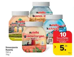 Carrefour Market Smeerpasta Nutella aanbieding