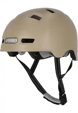 Decathlon Skater fietshelm met voor- en achterlicht | Kleur Zand L 57-61cm | EN1078 aanbieding