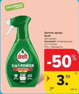 Carrefour Market Gamma sprays Dreft aanbieding