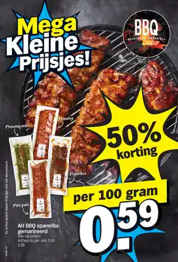 Albert Heijn AH BBQ spareribs gemarineerd aanbieding