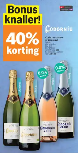 Albert Heijn Codorníu clasico of zero cava aanbieding