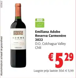 Colruyt Emiliana Adobe Reserva Carmenère 2022 aanbieding
