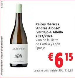Colruyt Raíces Ibéricas Andrés Alonso' Verdejo & Albillo 2023/2024 aanbieding