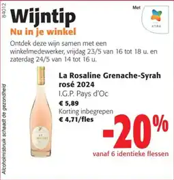 Colruyt La Rosaline Grenache Syrah rosé 2024 aanbieding