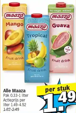 Albert Heijn Alle Maaza aanbieding