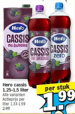 Albert Heijn Hero cassis 1.25-1.5 liter aanbieding