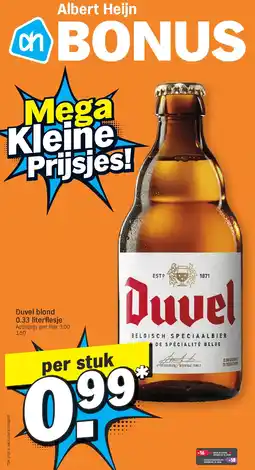 Albert Heijn Duvel blond 0.33 literflesje aanbieding