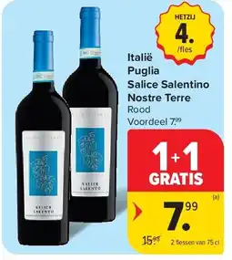 Carrefour Italië Puglia Salice Salentino Nostre Terre aanbieding