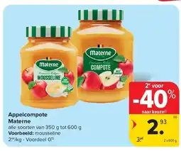 Carrefour Appelcompote Materne aanbieding