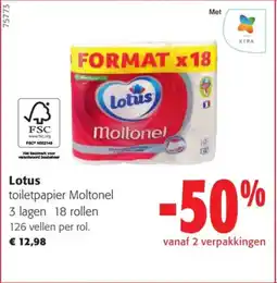 Colruyt Lotus toiletpapier Moltonel aanbieding