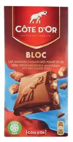 Colruyt Bloc Melk-gekaramelliseerde amandelen met een snuifje zout aanbieding
