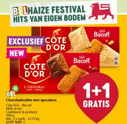 Delhaize Chocoladetablet met speculoos aanbieding