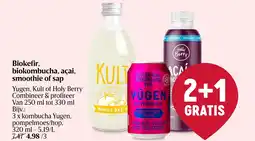 Delhaize Biokefir, biokombucha, açai, smoothie of sap aanbieding