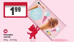 Delhaize Hoorntjes voor ijs aanbieding