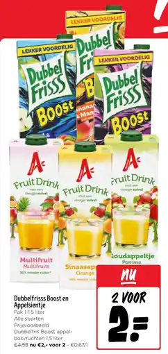 Jumbo Dubbelfrisss Boost en Appelsientje aanbieding