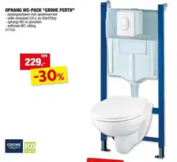 Hubo GROHE ophang WC-pack met duwplaat aanbieding