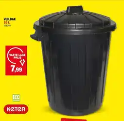 Hubo Keter straatvuilbak 70l zwart 57cm aanbieding