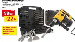 Hubo Powerplus POWX1199 boorhamer 1500W + 17 accessoires aanbieding