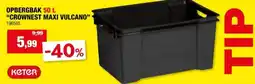 Hubo Keter Vulcano opbergbox 50l zwart aanbieding