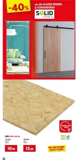 Hubo OSB 3 met tand & groef 244x59 cm 18mm aanbieding
