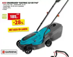 Hubo Gardena EasyMax 32/18V P4A accu grasmaaier 18V Li-Ion 32cm aanbieding