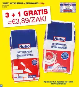 Hubo Hubo betonmortel 25kg aanbieding