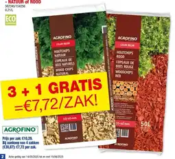 Hubo Agrofino Color Decor houtchips 10-40 mm 50l rood aanbieding