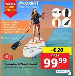1. Opblaasbaar SUP board allround
