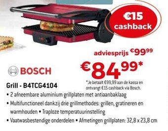 Exellent Bosch Grill- B4TCG4104 aanbieding