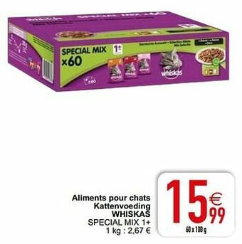 Cora Aliments pour chats kattenvoeding whiskas special mix 1+ aanbieding