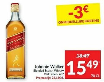 Intermarché Johnnie walker blended scotch whisky red label aanbieding