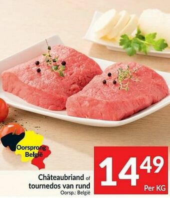 Intermarché Châteaubriand of tournedos van rund aanbieding