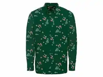Lidl LIVERGY® Katoenen kersthemd (L (41/42), groen) aanbieding