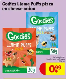 Godies Llama Puffs pizza en cheese onion