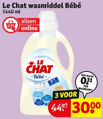 Kruidvat Le Chat wasmiddel Bébé aanbieding