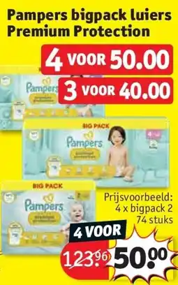 Kruidvat Pampers bigpack luiers Premium Protection aanbieding