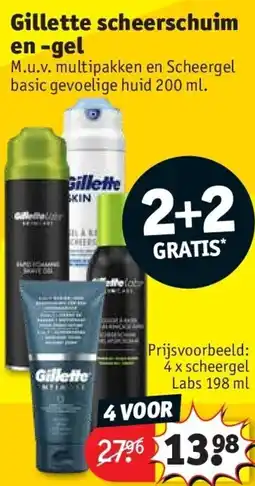 Kruidvat Gillette scheerschuim en -gel aanbieding