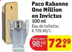 Kruidvat Paco Rabanne One Million en Invictus aanbieding