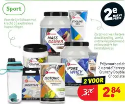Kruidvat 2 x proteïnereep Crunchy Double Chocolate aanbieding