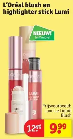 Kruidvat L'Oréal blush en highlighter stick Lumi aanbieding
