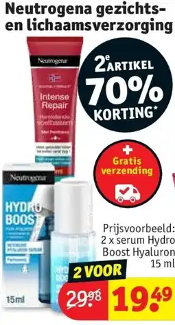 Kruidvat Neutrogena gezichts en lichaamsverzorging producten aanbieding