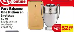 Kruidvat Paco Rabanne One Million en Invictus aanbieding