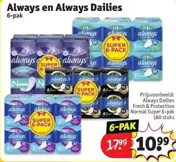 Kruidvat Always en Always Dailies aanbieding