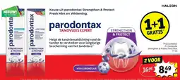 Kruidvat Parodontax tandpasta strengthen & protect fresh mint aanbieding