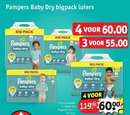 Kruidvat Pampers Baby Dry bigpack luiers aanbieding