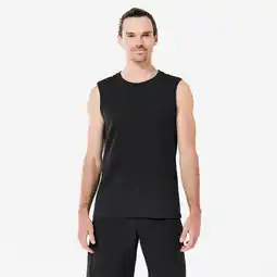Decathlon Naadloos en mouwloos shirt voor dynamische yoga heren zwart aanbieding