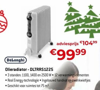 Exellent DeLonghi Olieradiator - DLTRRS1225 aanbieding