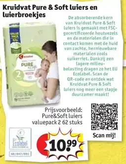 Kruidvat Kruidvat Pure & Soft Luiers en Luierbroekjes aanbieding