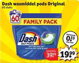 Kruidvat Dash Wasmiddel Pods Original aanbieding